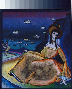 Die Dame in ihrem goldenen Kleid von Wassily Kandinsky
