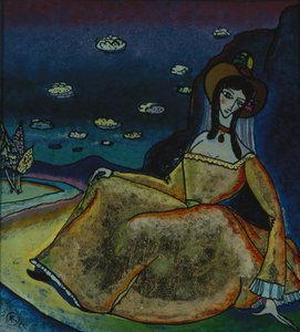 Dame im goldenen Kleid, 1917 von Wassily Kandinsky