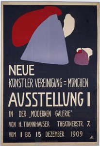 Plakat für die erste Ausstellung der Neuen Künstlervereinigung München von Wassily Kandinsky