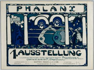 Plakat für die erste Ausstellung der Phalanx