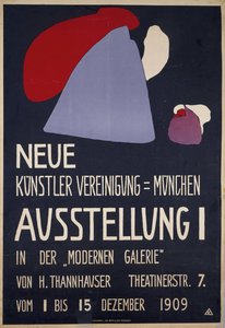 Plakat für die 1. Ausstellung der Neuen Künstlervereinigung München von Wassily Kandinsky