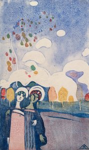Zwei Mädchen von Wassily Kandinsky