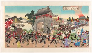 Angriff auf das Daidō-Tor bei Pyongyang von Watanabe Nobukazu