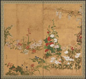Blumen, Edo-Periode, frühes-mittleres 18. Jahrhundert von Watanabe Shiko