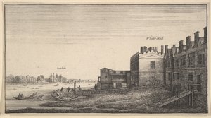 Ansicht des Lambeth Palace vom Fluss bei Whitehall Stairs von Wenceslaus Hollar