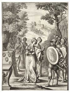 Aeneas trifft Andromache von Wenceslaus Hollar