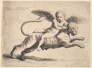 Amor auf einem Tiger, 1652 von Wenceslaus Hollar