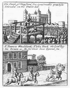 Graf von Stafford auf dem Tower Hill enthauptet; Sir Francis Windebank, Sir John Finch und Lord Digby fliehen aus England