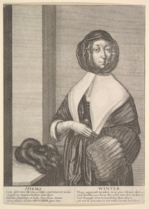 Hyems - Winter, Dreiviertellängen-Jahreszeiten, 1641 von Wenceslaus Hollar