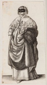 Frau mit Maske und Muff von Wenceslaus Hollar