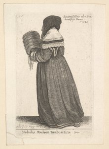 Nobilis Mulier Brabantica, Adlige Frau aus Brabant, 1648 von Wenceslaus Hollar