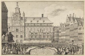 Friedensproklamation - Antwerpen von Wenceslaus Hollar