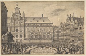 Proklamation des Vertrags von Münster, 1648 von Wenceslaus Hollar