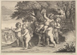 Sieben Jungen, 1625-77 von Wenceslaus Hollar