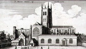 Die Kathedrale St. Saviour und St. Mary Overie, Southwark von Wenceslaus Hollar