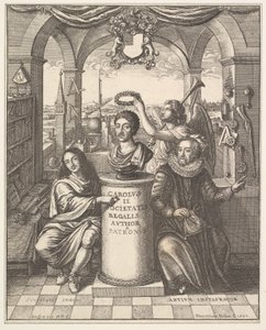 Die Royal Society, Frontispiz zu Thomas Sprat, Die Geschichte der Royal Society von Lond..., 1667
