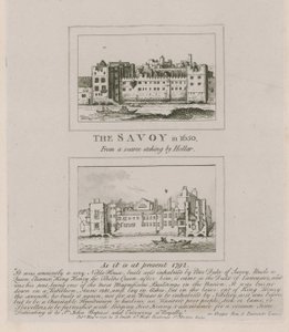 Der Savoy im Jahr 1650 und wie er 1792 ist von Wenceslaus Hollar