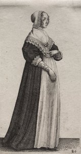 Die Frau mit hohem Kragen von Wenceslaus Hollar