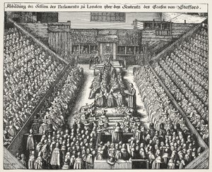 Prozess gegen Strafford, 22. März 1641 von Wenceslaus Hollar