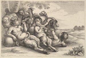 Zwei junge Satyrn und ein Junge, 1647