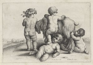 Vier Jungen, ein Satyr und eine Ziege Putti und Satyrn (Serientitel)