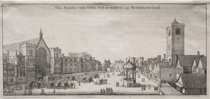 Ansicht von London: New Palace Yard mit Westminster Hall und dem Clock House, 1647