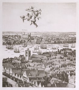 Ansicht von London, veröffentlicht 1647 (Faksimile) (Detail) von Wenceslaus Hollar
