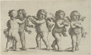 Fünf Cherubinen (Paedopaegnion) von Wenceslaus Hollar
