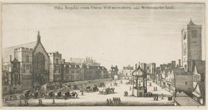 Westminster Hall (New Palace Yard und das Uhrhaus) von Wenceslaus Hollar
