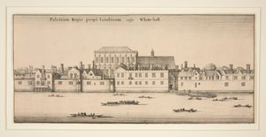 Whitehall vom Fluss aus von Wenceslaus Hollar