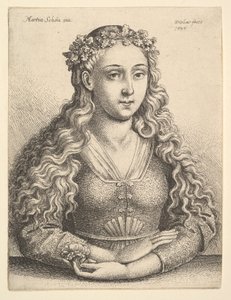 Frau mit einem Kranz aus Eichenblättern