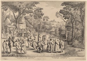 Rustikale Hochzeitsfeier von Wenceslaus Hollar after Jan Brueghel the Elder