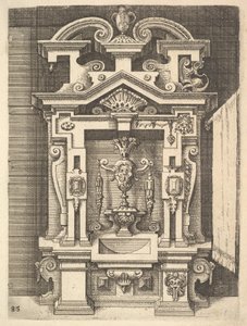 Entwurf für ein Lavabo, Platte 85 aus Dietterlins Architectura, 1598 von Wendel Dietterlin the Elder
