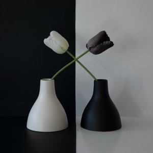 Schwarz-Weiße Tulpenbalance von Wendy Xu