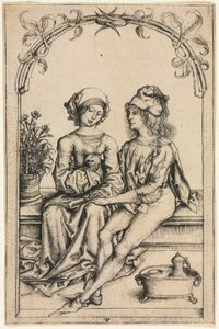 Die Liebenden (nach dem Hausbuchmeister), ca. 1490 von Wenzel or Wenceslaus von (after) Olmutz