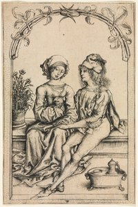Die Liebenden nach dem Hausbuchmeister, um 1490 von Wenzel von Olmütz
