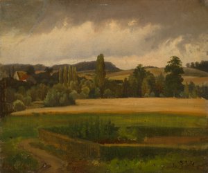 Landschaft von Grafenberg; Studie von Werner Holmberg