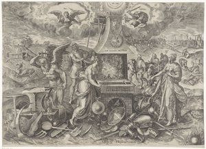 Die Macht des Friedens, 1577 Die Cracht des Peys (Titel auf Objekt) Allegorien auf die erneuerte Friedensperiode in den Niederlanden (Serientitel)