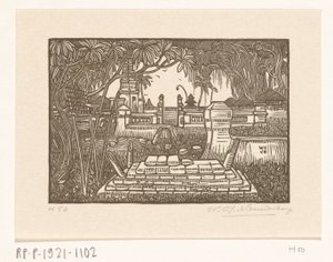 Friedhof bei Singaraja auf Bali von Wijnand Otto Jan Nieuwenkamp (signed by artist)
