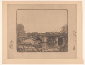 Brücke in Batavia von Wijnand Otto Jan Nieuwenkamp (signed by artist)