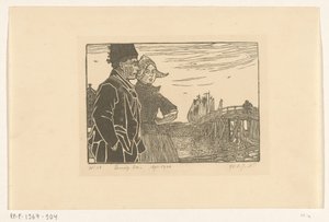 Mann und Frau in Volendamer Tracht von Wijnand Otto Jan Nieuwenkamp (signed by artist)