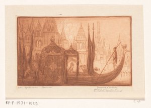 Pleziervaartuig op de Ganges in Benares von Wijnand Otto Jan Nieuwenkamp (signed by artist)
