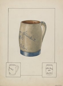 Steingut-Bierkrug von Wilbur M Rice