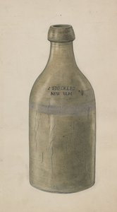 Steingut-Bierflasche, ca. 1938 von Wilbur M Rice