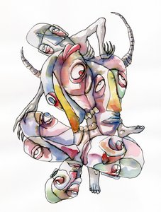 Surreale Verschlungene Gesichter
