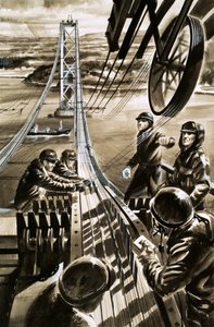 Bau der Brücke über den Firth of Forth von Wilf (20th century) Hardy