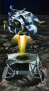 Wie der Mondlander zu einer Rakete wird, die Astronauten von der Mondoberfläche abheben kann von Wilf (20th century) Hardy