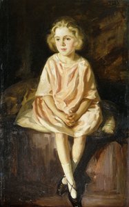 Porträt von Miss Vincent, sitzend in einem rosa Kleid