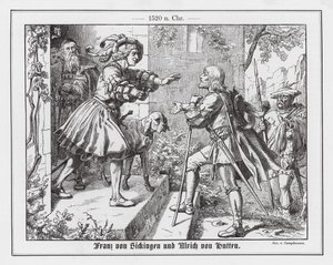 Franz von Sickingen begrüßt Ulrich von Hutten von Wilhelm Camphausen