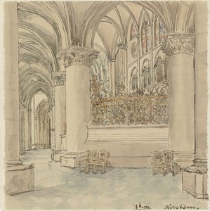 Innenraum der Notre-Dame in Paris von Wilhelm Cornelis Bauer